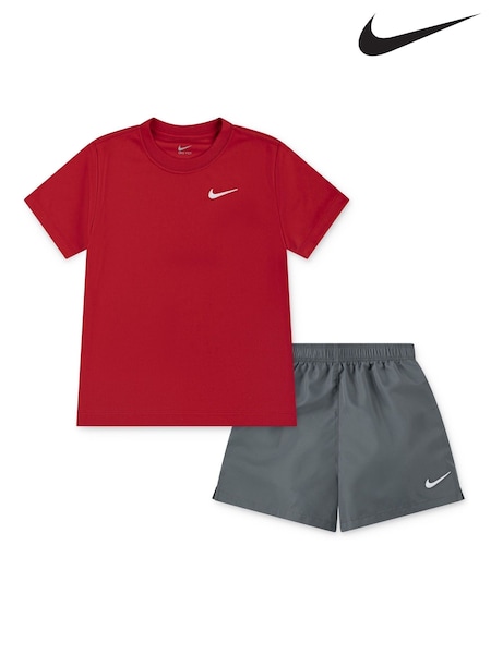 Nike Grey Little Kids DriFIT T-Shirt and Woven Shorts Set (AL1718) | €39