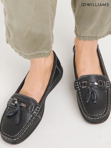 JD Williams Leather Tassel Loafers in Extra Wide Fit (AL1741) | € 50