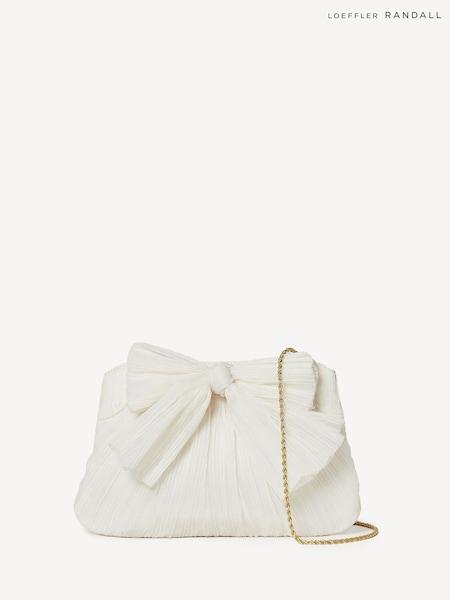 Loeffler Randall White Rayne Frame Clutch With Bow (AL1761) | AED1,223
