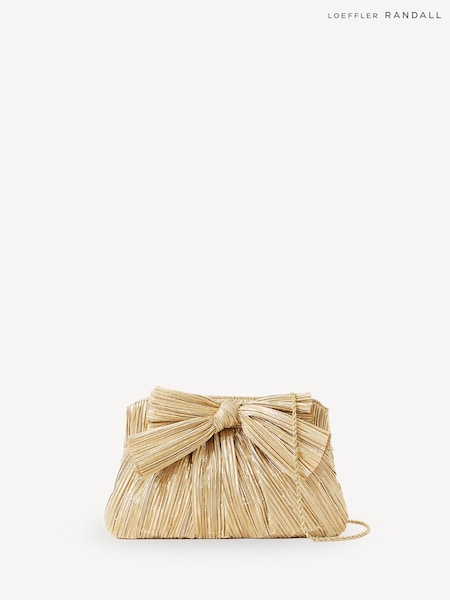Loeffler Randall Gold Rayne Frame Clutch With Bow (AL1771) | AED1,223
