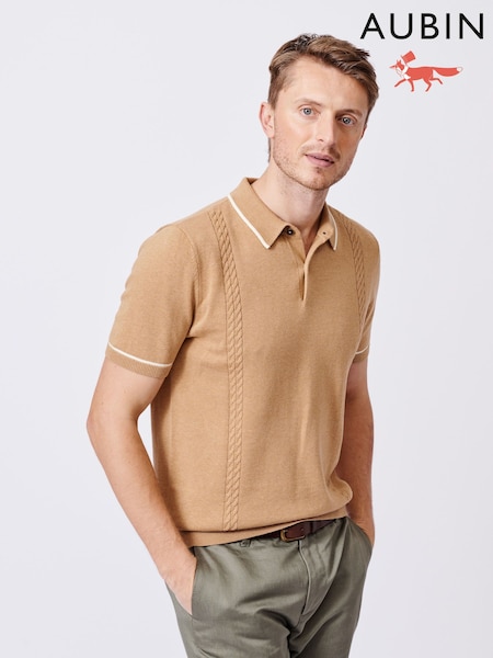 Aubin Beelsby Cable 100% Cotton Polo Shirt (AL1808) | 440 QAR