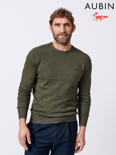 Aubin Green Fulney Cotton Cashmere Crew Jumper (AL1819) | €109