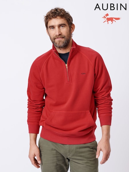 Aubin Cotton Provost Quarter Zip 100% Cotton Sweat Top (AL1838) | R$ 880