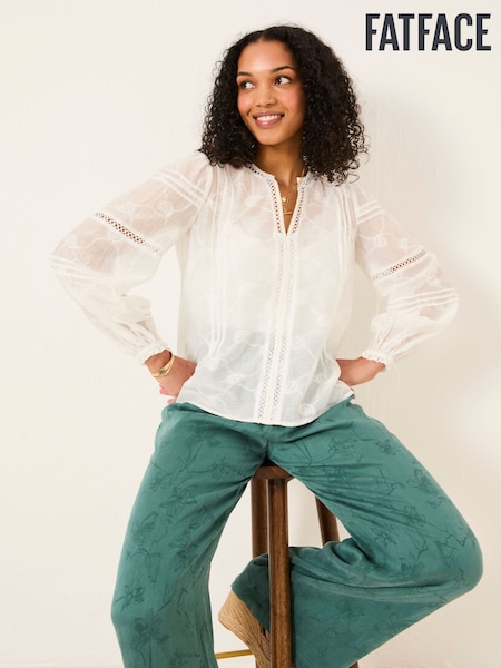 FatFace Jasmine Ivory Decorative Blouse (AL1874) | ₪347