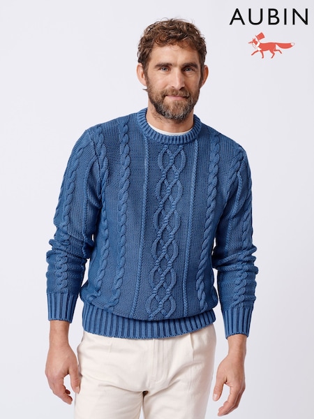 Aubin Blue Lenton Cotton Crew 100% Organic Cotton Jumper (AL1887) | 7 150 грн