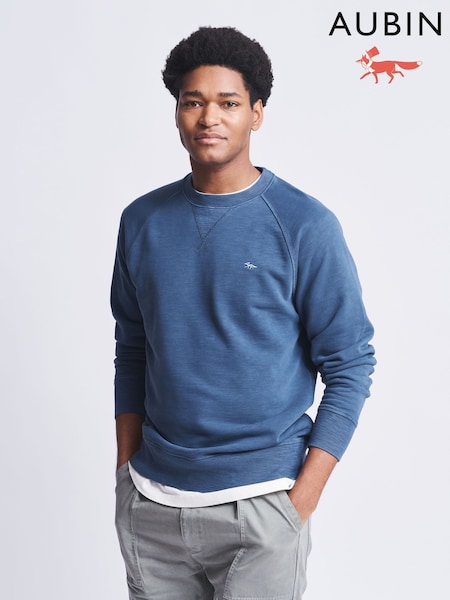 Aubin Blue Garsdale Slub Crew Sweatshirt (AL1900) | R$ 780