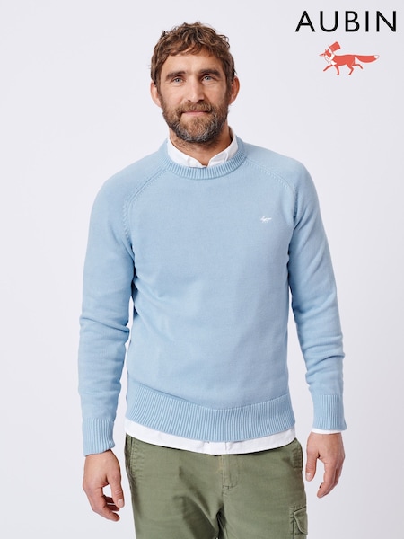 Aubin Blue Leverton Cotton Crew 100% Organic Cotton Jumper (AL1911) | R$ 880