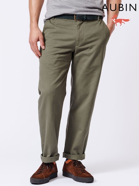 Aubin Green Ormsby Selvedge 100% Cotton Chinos (AL1918) | R$ 1,275