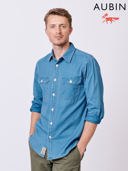Aubin Blue Foston Denim 100% Cotton Shirt (AL1919) | €142