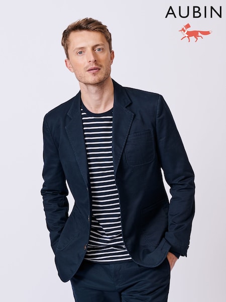 Aubin Blue Mareham Patch Pocket Blazer (AL1932) | €303
