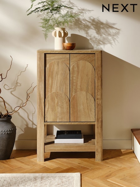 Natural Arches Mango Wood Effect Space Saving Small Sideboard (AL2056) | €275