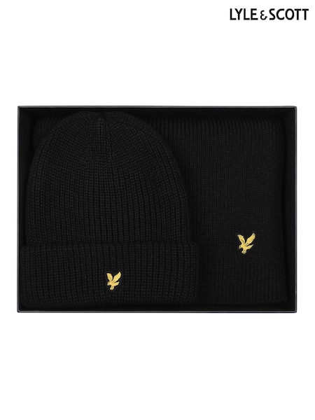 Lyle & Scott Lambswool Ribbed Beanie & Scarf Set (AL2098) | 92 €