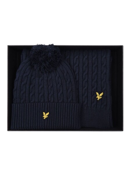 Lyle & Scott Cable Bobble Beanie & Scarf Set (AL2100) | €43