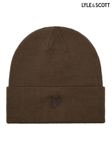 Lyle & Scott Green Tonal Eagle Beanie (AL2108) | 54 QAR