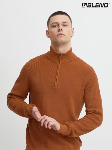 Blend Orange 100% Cotton Quarter Zip Knitted Sweat Jumper (AL2386) | 2,103 UAH