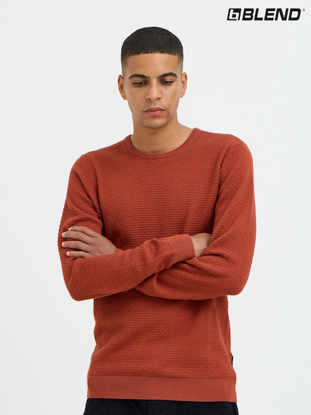Blend Red Washed Crew Neck 100% Cotton Knitted Sweat Jumper (AL2387) | R$ 275