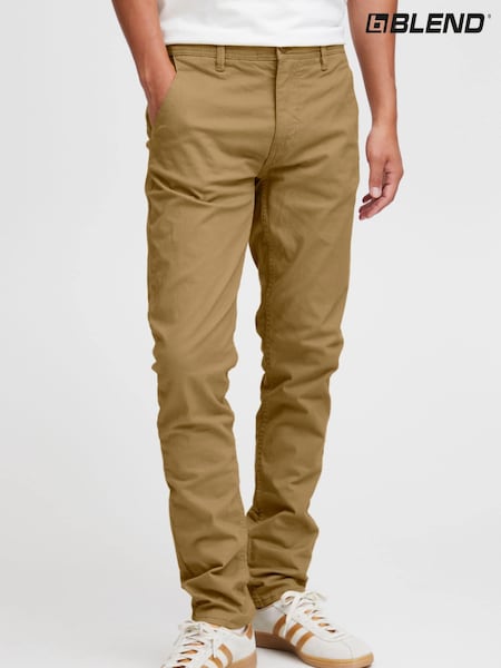 Blend Brown Slim Fit Chino Trousers (AL2391) | €51