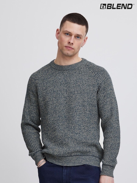 Marineblau/blau - Blend Strickpullover, 100 % Baumwolle (AL2402) | 27 €