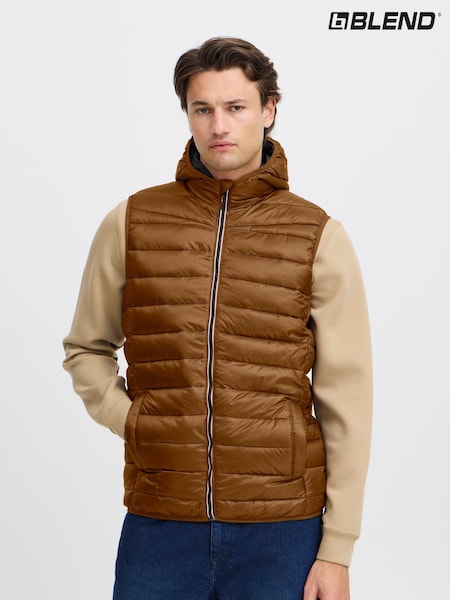 Blend Brown Coat Hooded Gilet (AL2407) | €55
