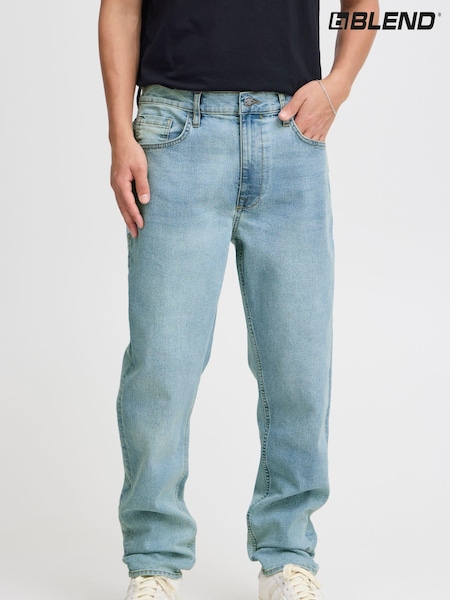 Albastru - Blend Straight Fit Mulați/Elastici Light Denim Jeans (AL2437) | 182 LEI