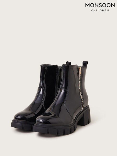 Monsoon Black Patent Chunky Heeled Boots (AL2440) | 2,403 UAH - 2,523 UAH