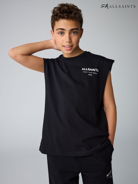 smALLSAINTS Black Oversized Underground Sleeveless T-Shirt (AL2460) | €26 - €32