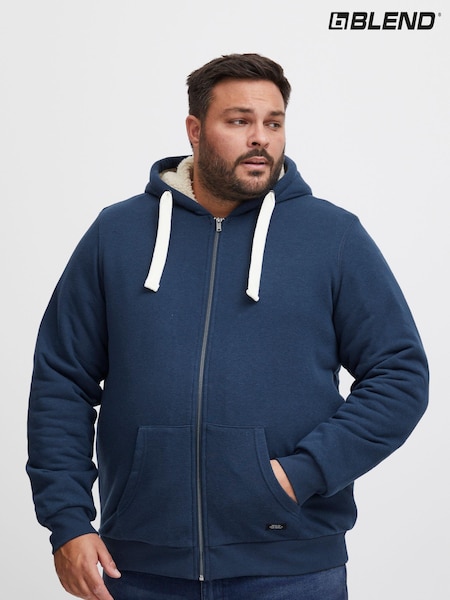 Blend Big & Tall Blue Fleece Lined Hooded Sweater (AL2493) | R$ 495