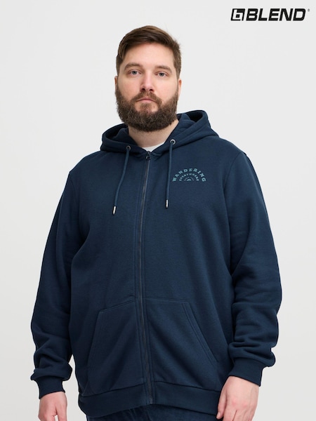 Blend Big & Tall Printed Zip Through Hooded Sweatshirt (AL2496) | ‏176‏₪