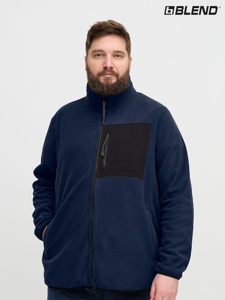 Blend Big & Tall Blue Zip Through Utility Fleece (AL2500) | R$ 345