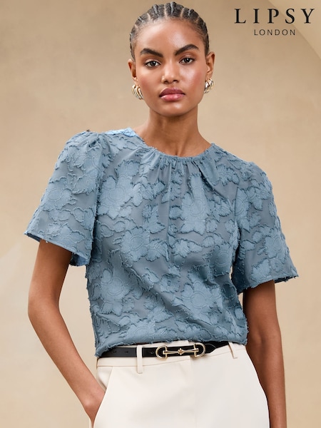Lipsy Blue Burnout T-Shirt (AL2510) | ₪171