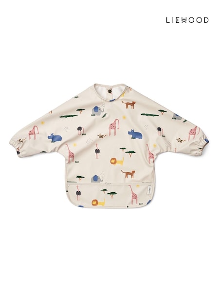 טבעי - Liewood Printed Long Sleeve Bib (AL2533) | ‏121‏₪