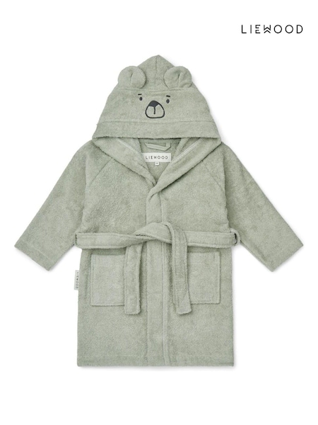 כחול  - Liewood 100% Organic Cotton Lily Rabbit Towel Bathrobe (AL2545) | ‏337‏₪