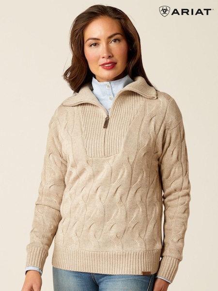 Ariat Alamere Wind Resistant 1/2 Zip Brown Sweater (AL2556) | €179