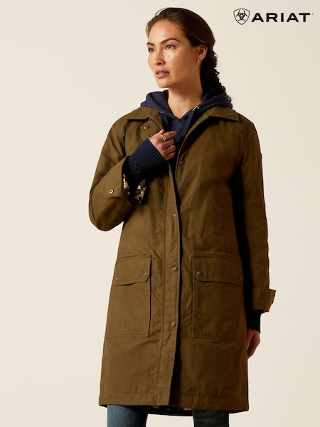 Ariat Cloverfield Waxed 100% Cotton Brown Coat (AL2589) | €343