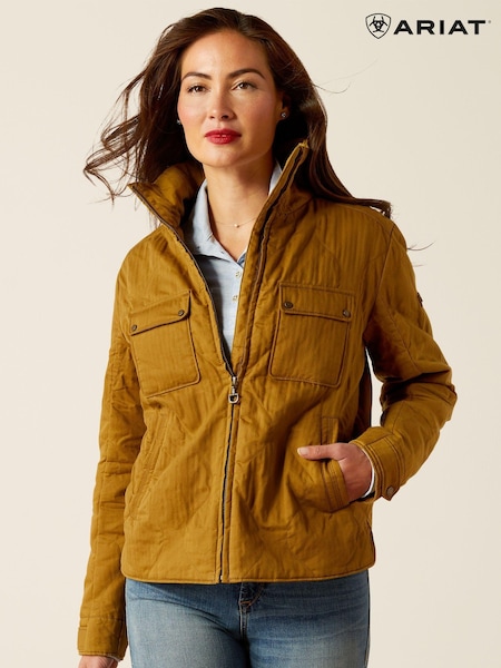 Ariat Rye Waxed Quilted 100% Cotton Brown Jacket (AL2596) | €215