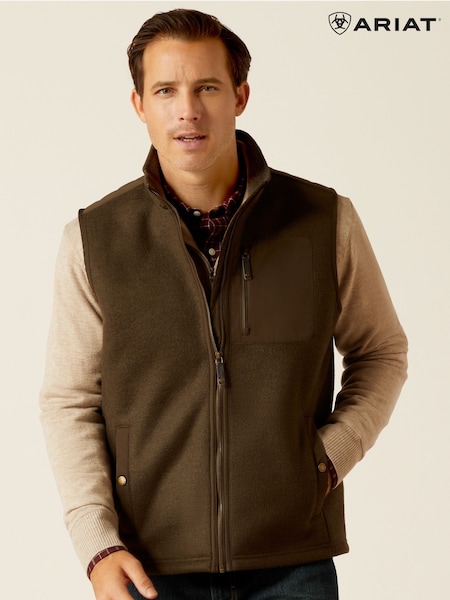 Ariat Millbrae Full Zip Brown Gilet (AL2605) | €205