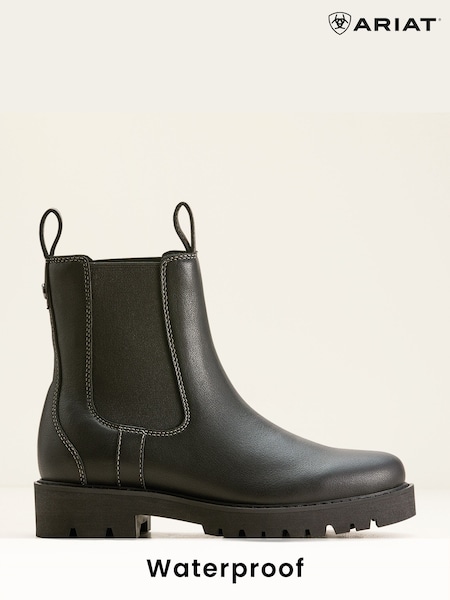 Negru - Ariat Wexford Lug Mid Waterproof Chelsea Cizme (AL2616) | 1,266 LEI