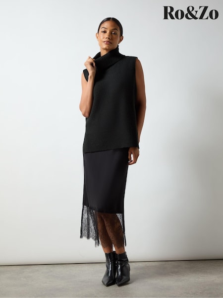 Ro&Zo Crepe Lace Trim Skirt (AL2695) | 69 €