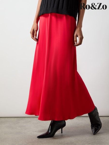 Ro&Zo Satin Bias Cut Skirt (AL2697) | 330 LEI