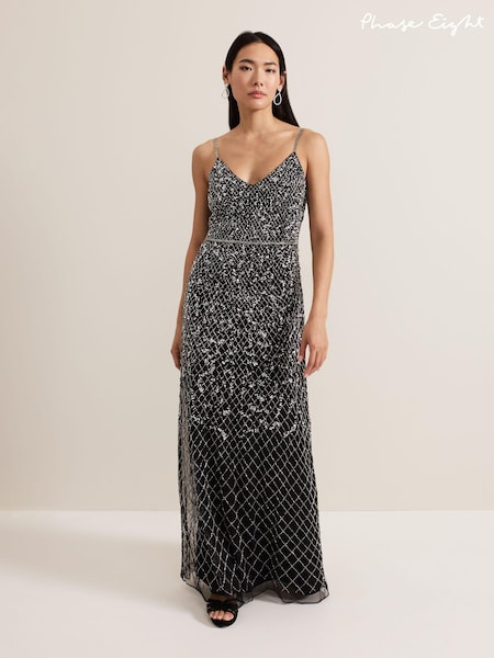Phase Eight Black Alexia Sequin Dress (AL2738) | 1,727 QAR