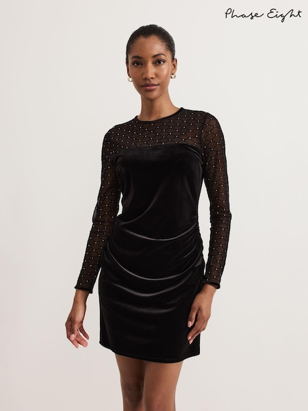 Phase Eight Black Mini Ambrose Dress (AL2743) | AED288