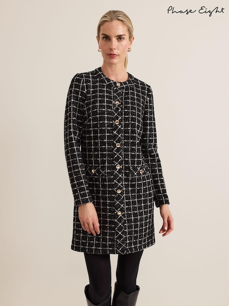 Phase Eight Black Mylee Tweed Dress (AL2777) | €99
