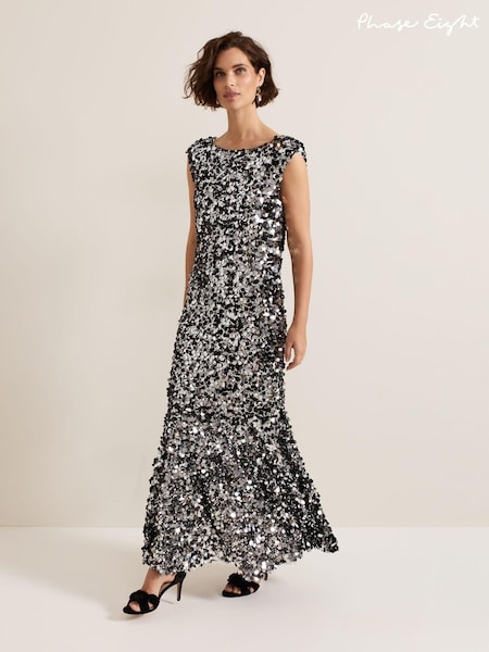 Phase Eight Black Nina Sequin Dress (AL2782) | €471