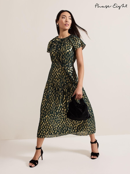 Phase Eight Green Lilani Shimmer Dress (AL2785) | €97