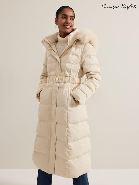 Phase Eight Natural Dixie Long Puffer Coat (AL2786) | €140