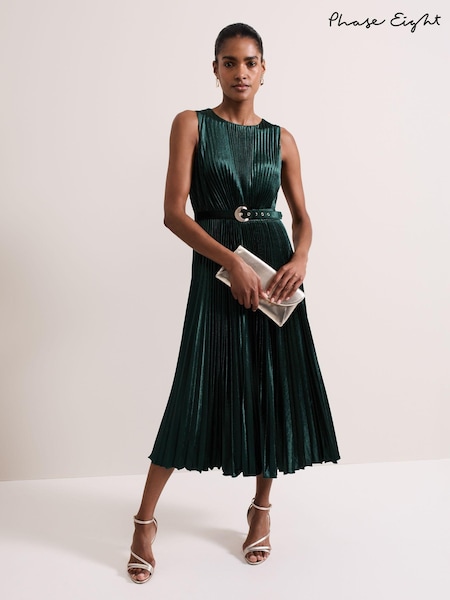 Phase Eight Green Velvet Simara Dress (AL2789) | €122
