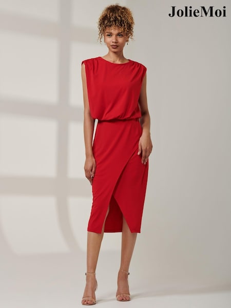 Jolie Moi Kira Tiered Draped Bodycon Dress (AL2793) | €107
