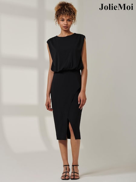 Jolie Moi Kira Tiered Draped Bodycon Dress (AL2799) | ‏342‏₪