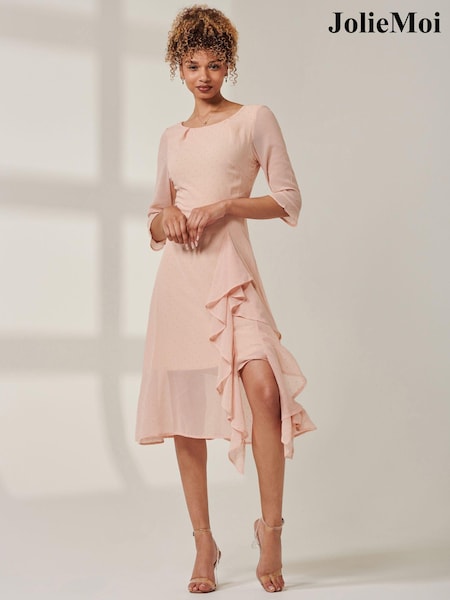 Jolie Moi Natural Embellished Rhinestone Midi Dress (AL2809) | €34