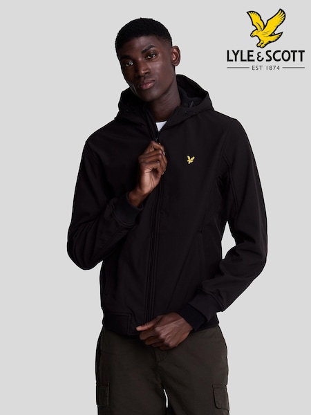 Lyle & Scott Black Fleece Back Softshell Jacket (AL2925) | €179